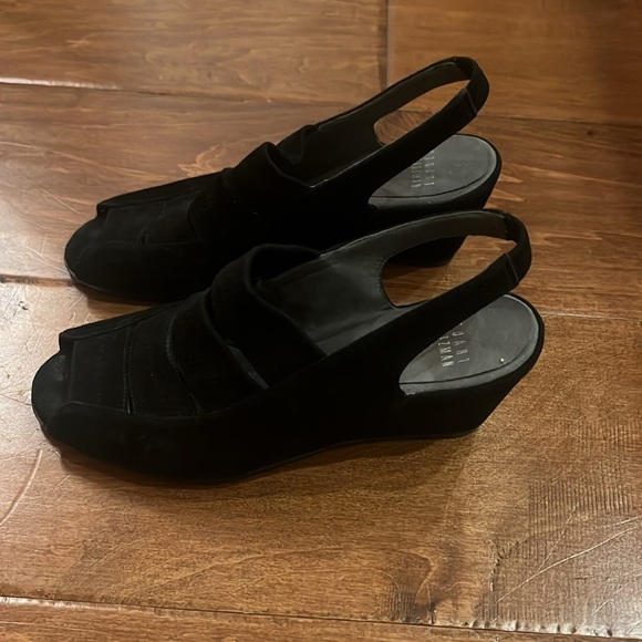 Stuart Weitzman Black Suede Wedge - Picture 2 of 4